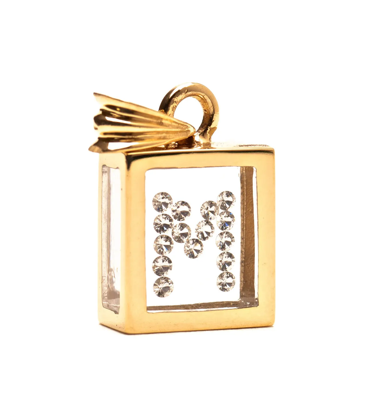 Floating Diamond Pendant: 14k Yellow Gold (A-Z)