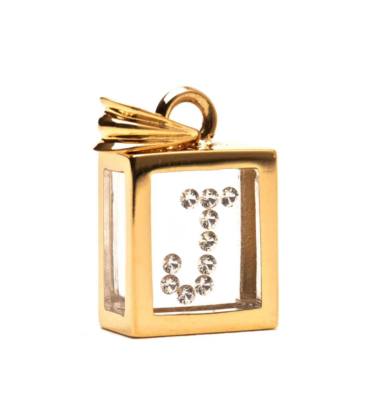 Floating Diamond Pendant: 14k Yellow Gold (A-Z)