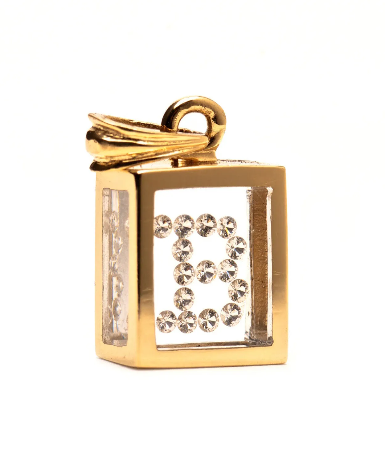 Floating Diamond Pendant: 14k Yellow Gold (A-Z)