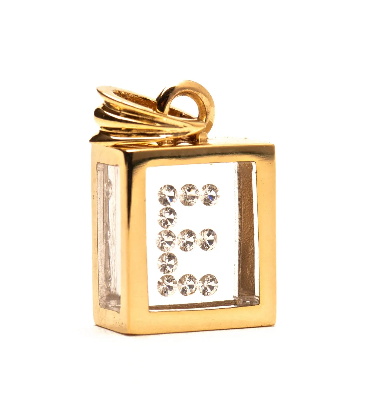 Floating Diamond Pendant: 14k Yellow Gold (A-Z)