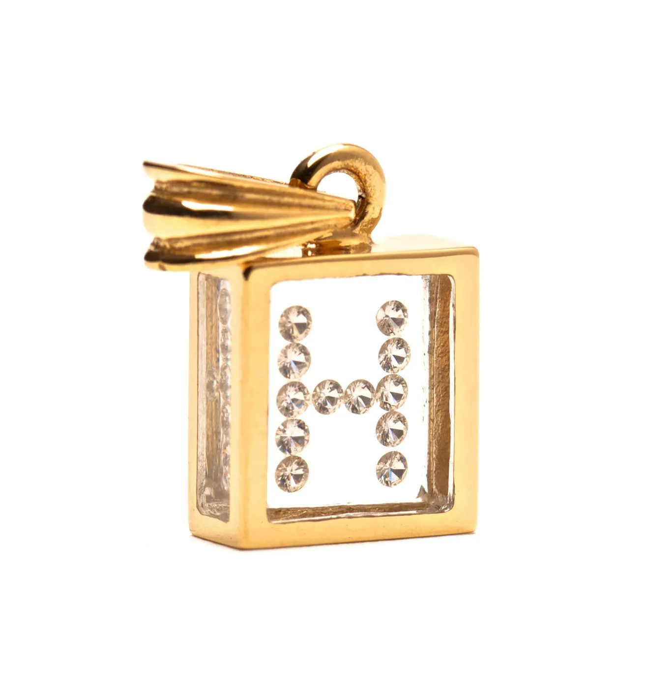 Floating Diamond Pendant: 14k Yellow Gold (A-Z)