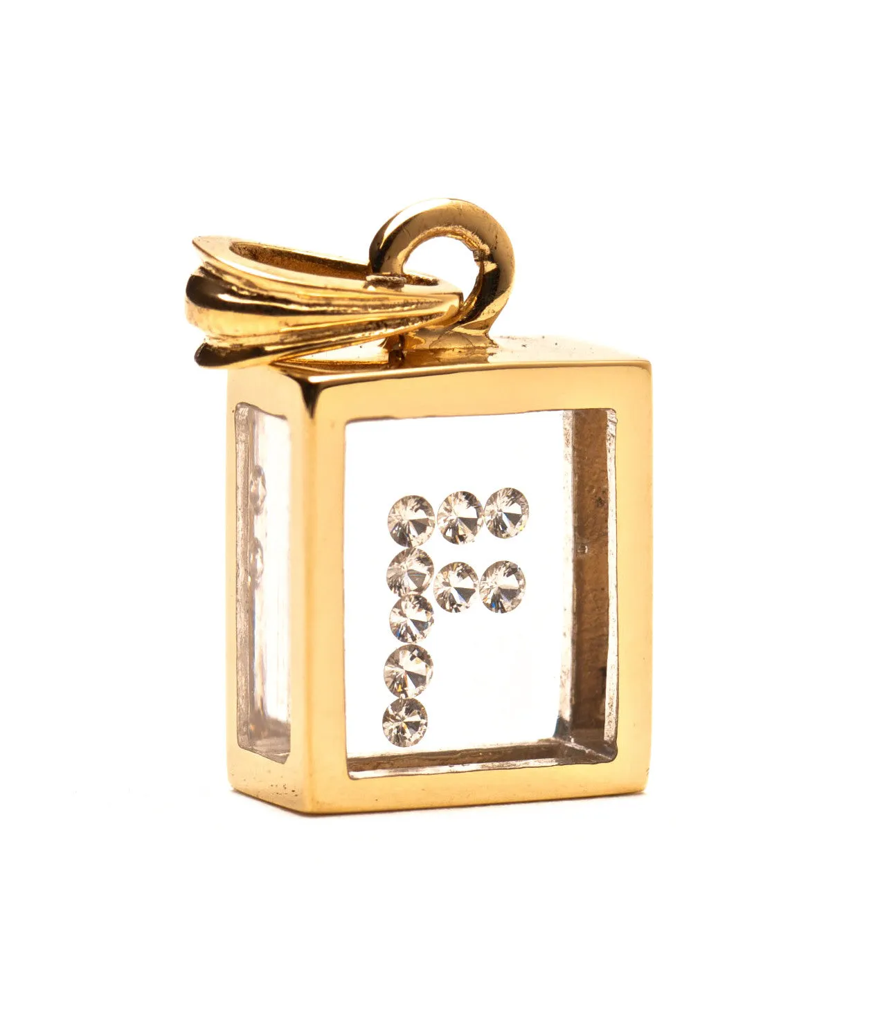 Floating Diamond Pendant: 14k Yellow Gold (A-Z)