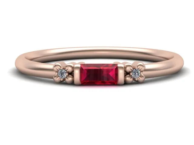Flora Tiny Baguette Band