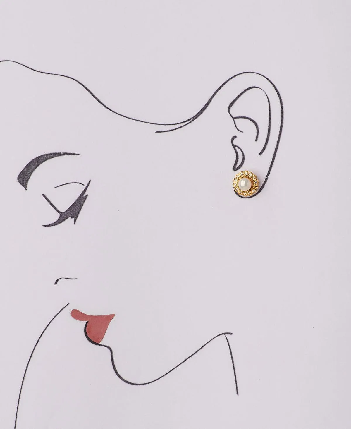 Floral Pearl Stud Earring