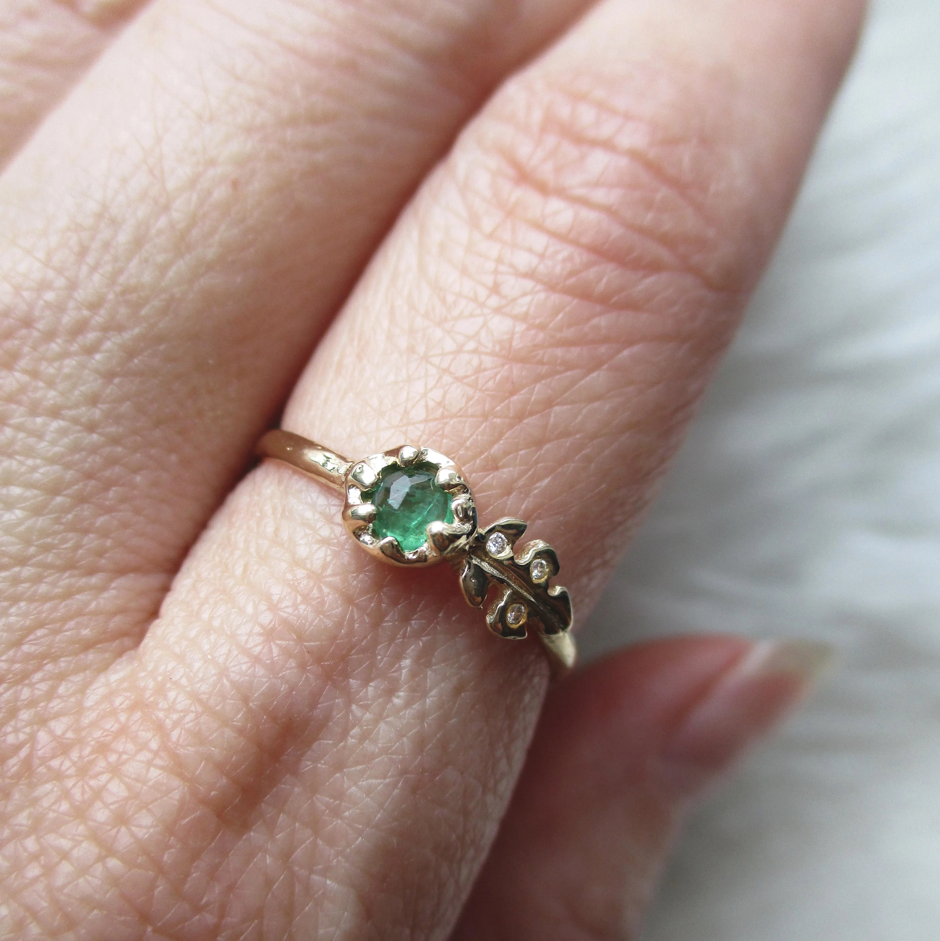 Floret Emerald Ring