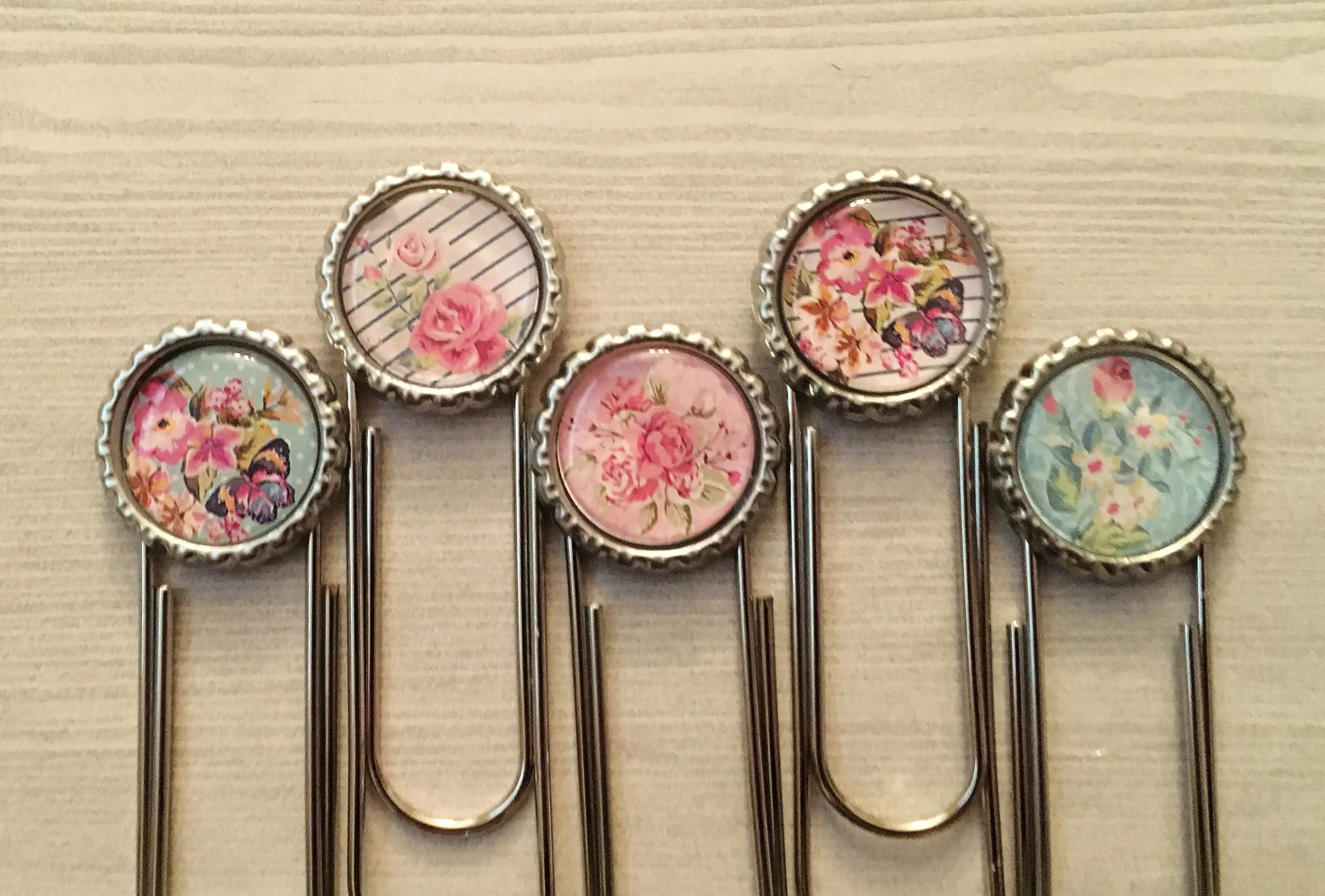 Flower Silhouette, Floral Themed Planner Clips