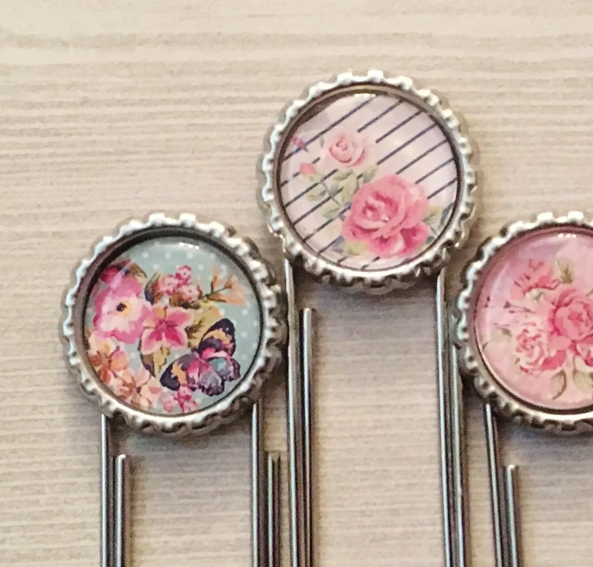 Flower Silhouette, Floral Themed Planner Clips