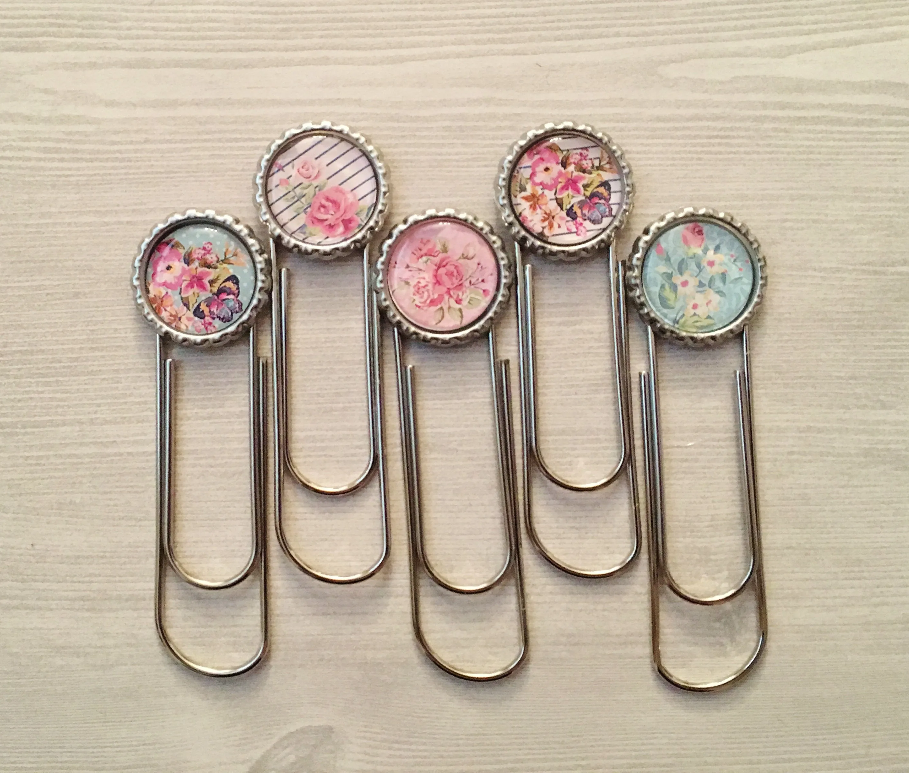 Flower Silhouette, Floral Themed Planner Clips