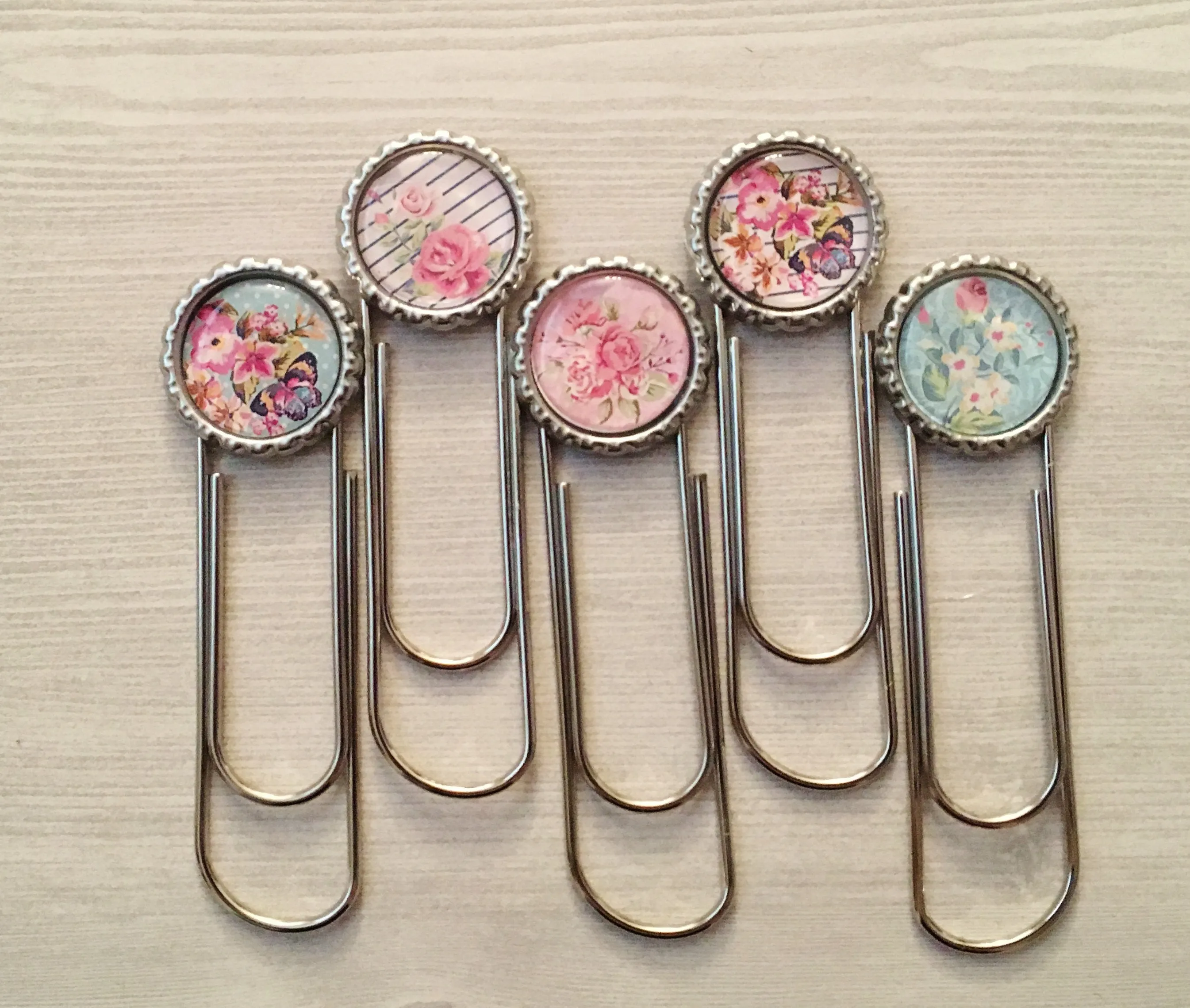Flower Silhouette, Floral Themed Planner Clips