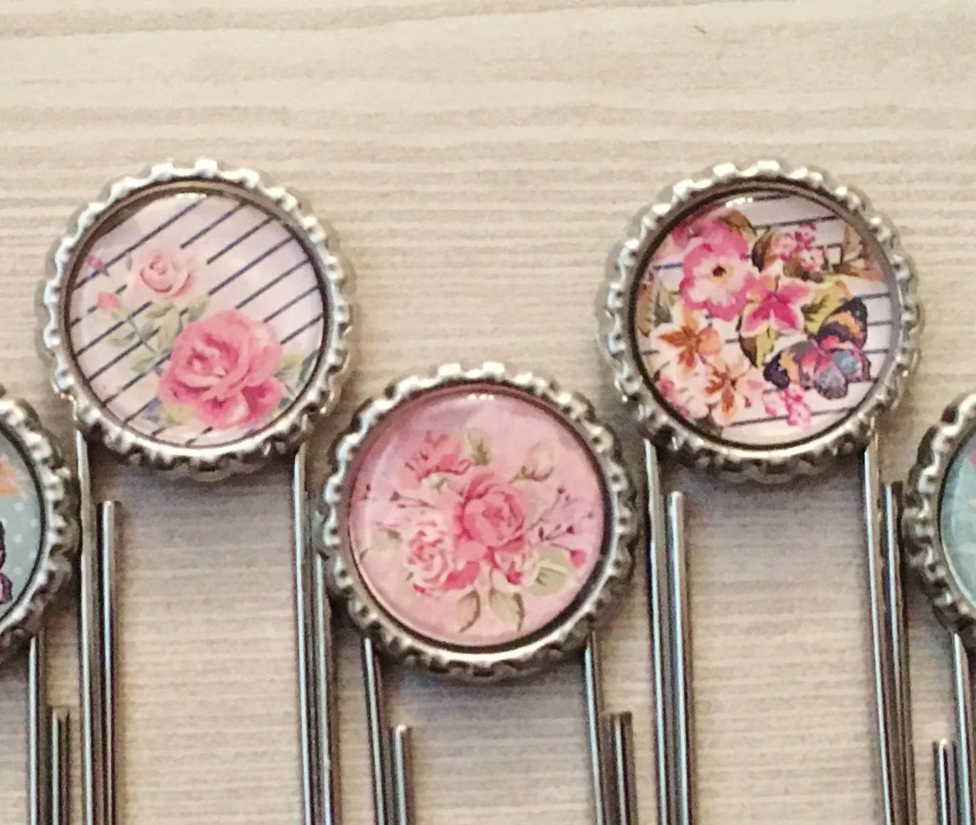 Flower Silhouette, Floral Themed Planner Clips