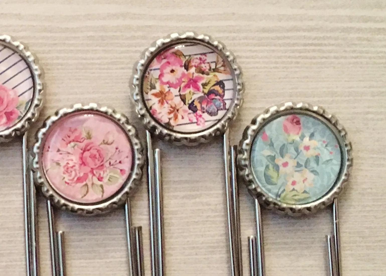 Flower Silhouette, Floral Themed Planner Clips