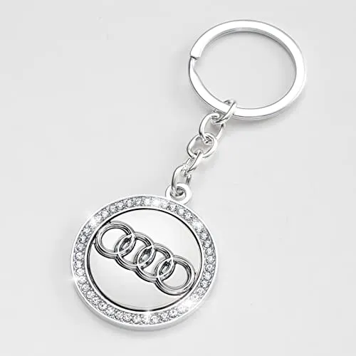 for Audi key chain car logo key chain Diamond accessories suitable for Audi all Series Decoration men and women business gifts birthday gifts (1 piece)