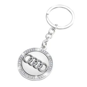for Audi key chain car logo key chain Diamond accessories suitable for Audi all Series Decoration men and women business gifts birthday gifts (1 piece)
