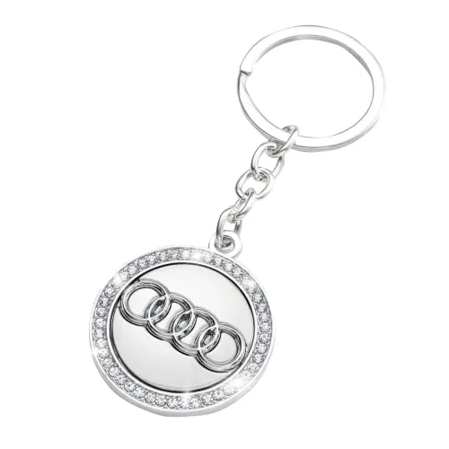 for Audi key chain car logo key chain Diamond accessories suitable for Audi all Series Decoration men and women business gifts birthday gifts (1 piece)