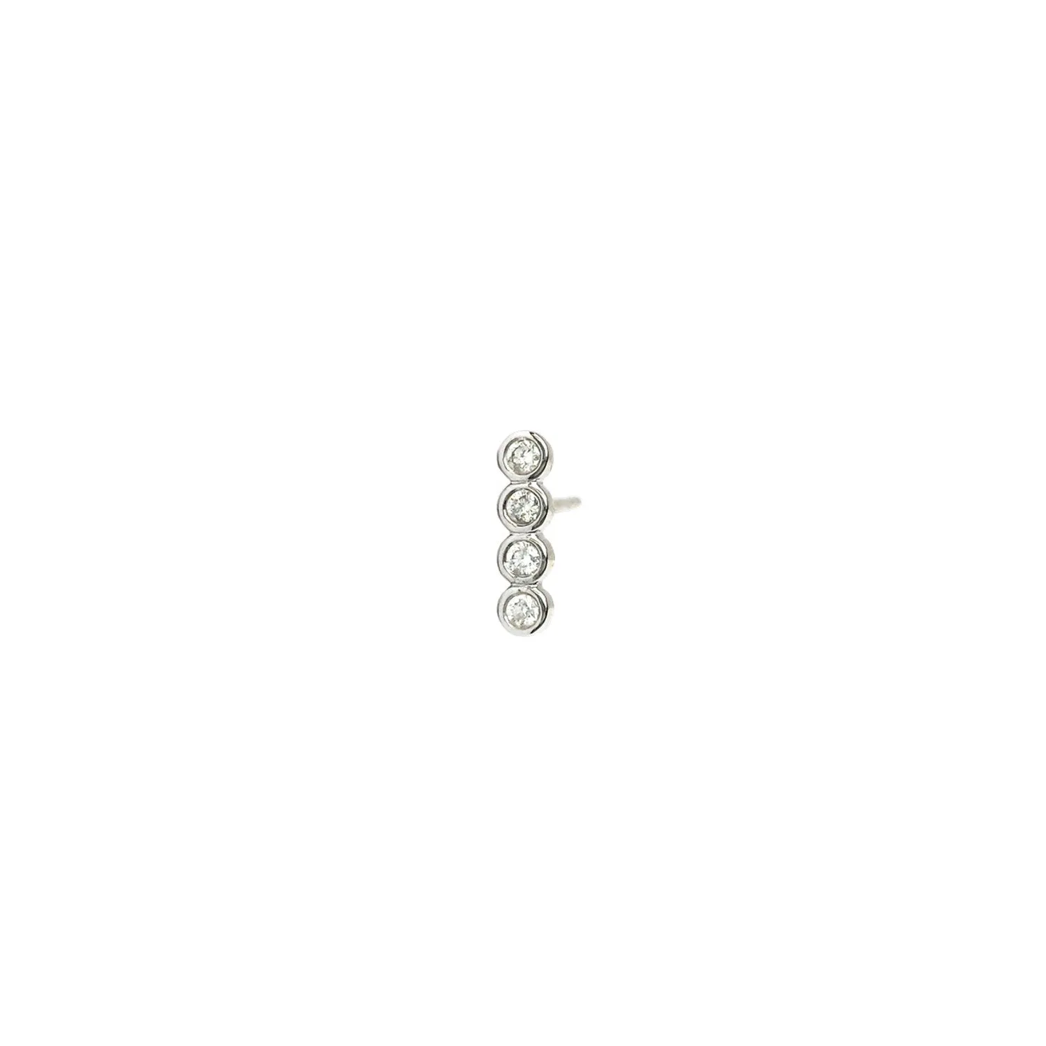Four Bezel Diamond Post Earring