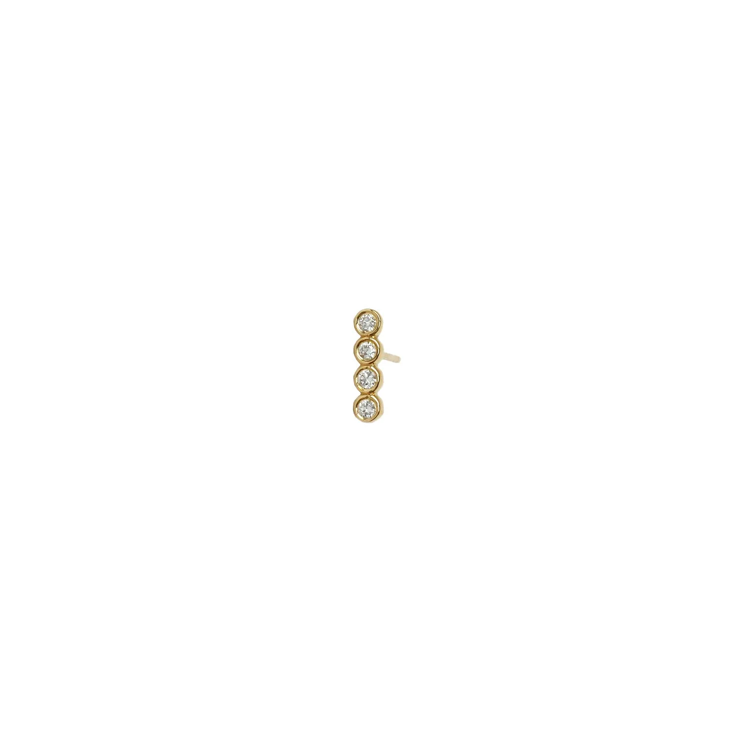 Four Bezel Diamond Post Earring