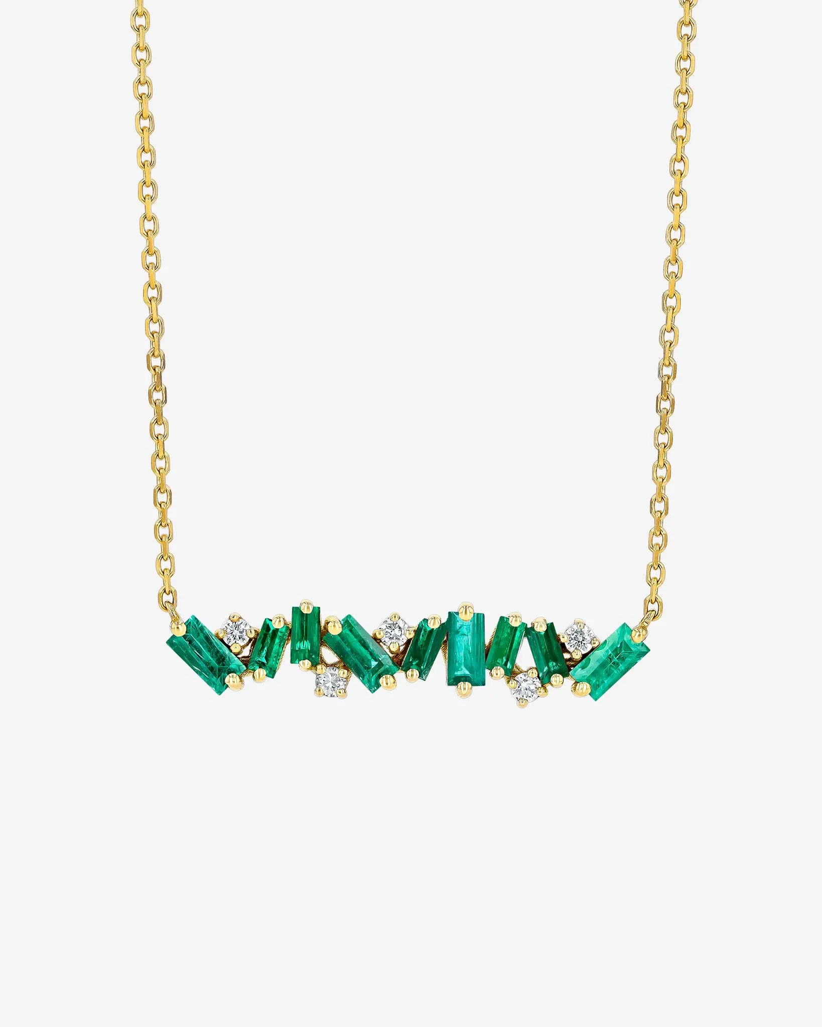 Frenzy Emerald Bar Pendant