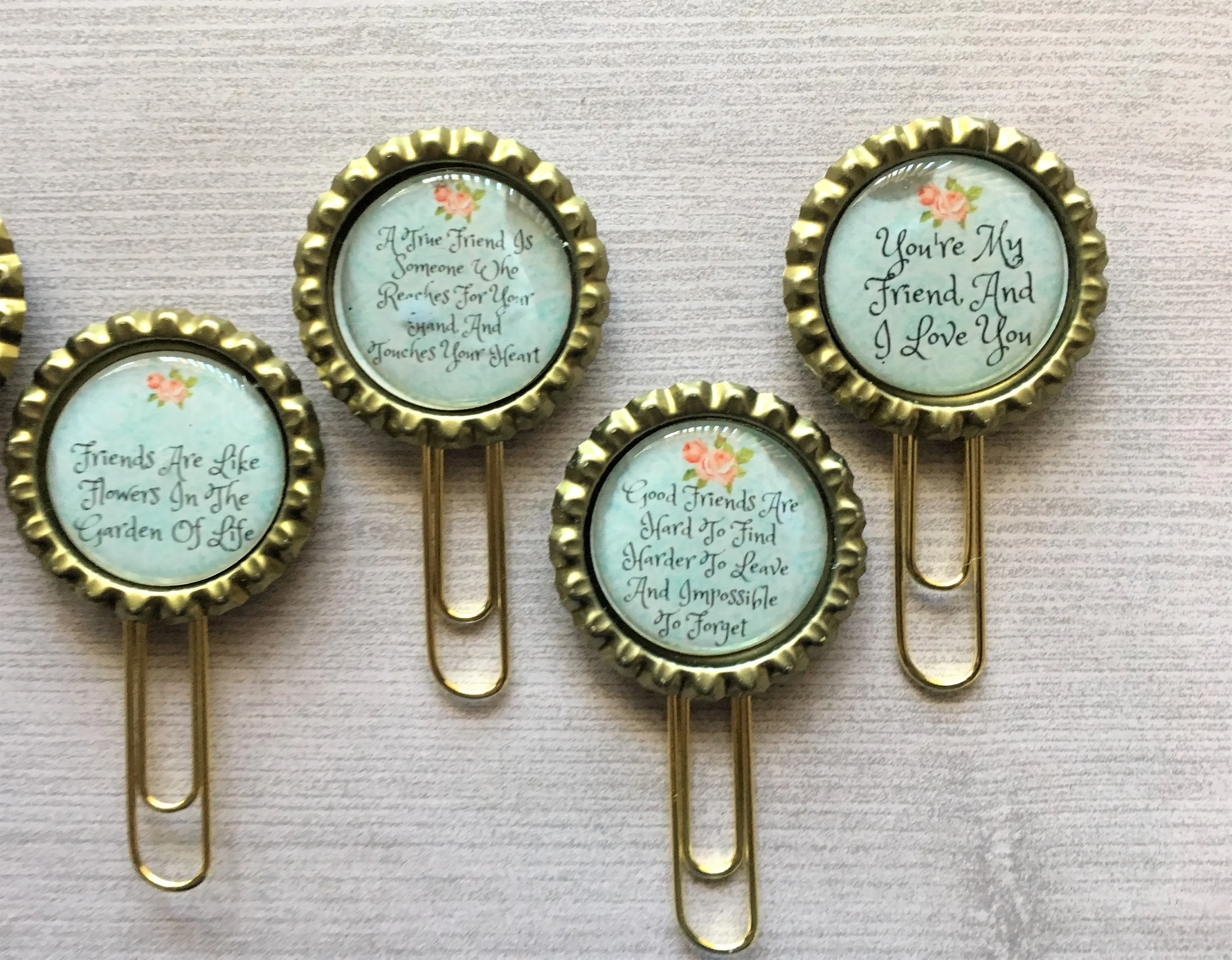 Friend Themed Planner Clips, Set of 5