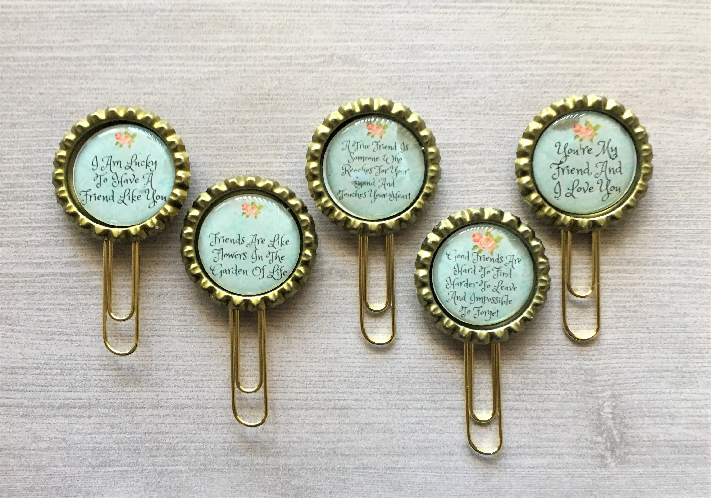Friend Themed Planner Clips, Set of 5