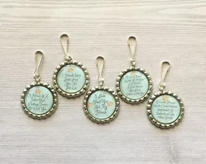 Friend Themed Zipper Pull Charms