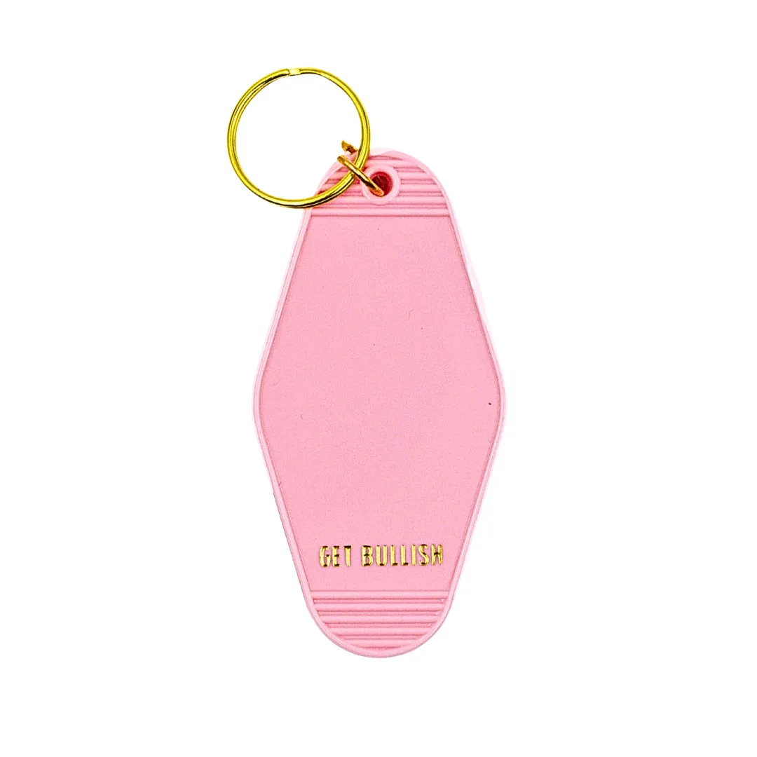 Fuck Your Glass Ceiling Feminist Motel Style Keychain in Blu