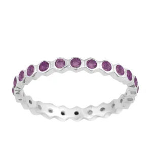 Full Eternity 1.20 Ctw Amethyst Gemstone Women Stacking Ring