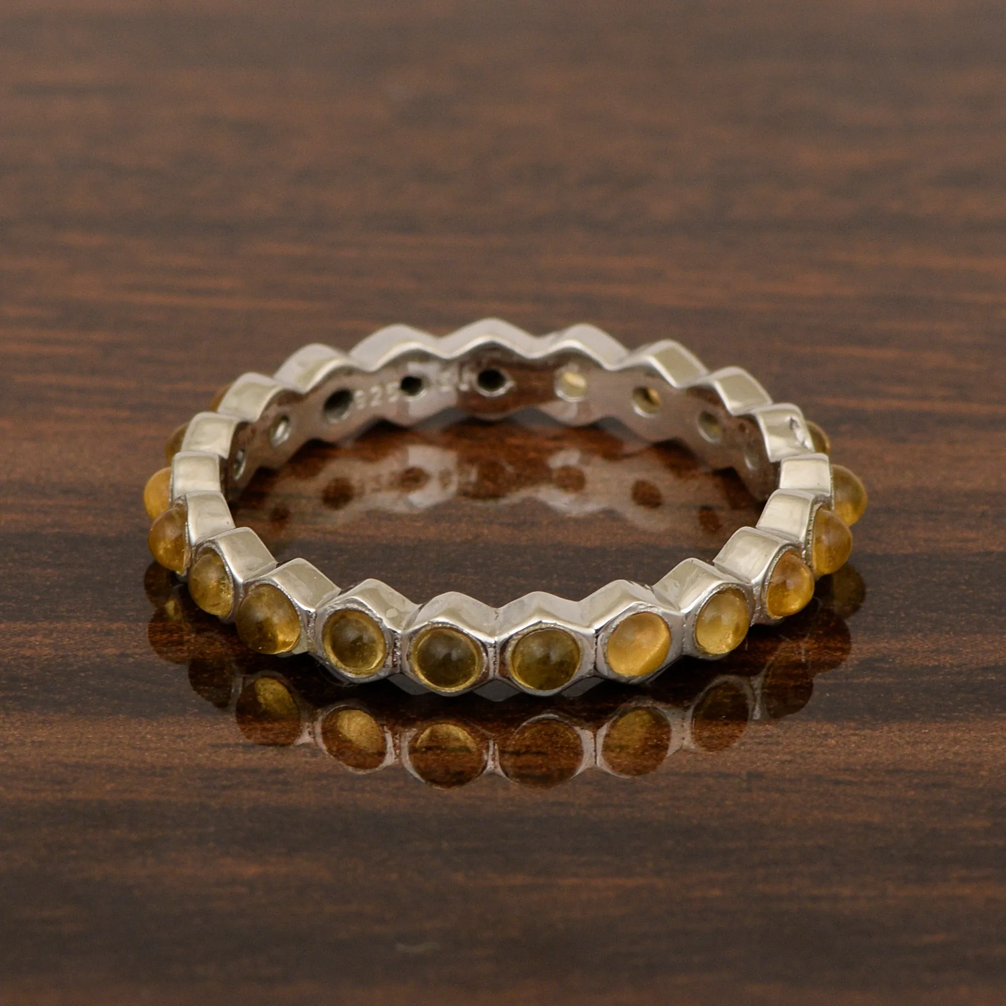 Full Eternity 1.20 Ctw Citrine Gemstone Women Stacking Ring