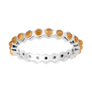 Full Eternity 1.20 Ctw Citrine Gemstone Women Stacking Ring