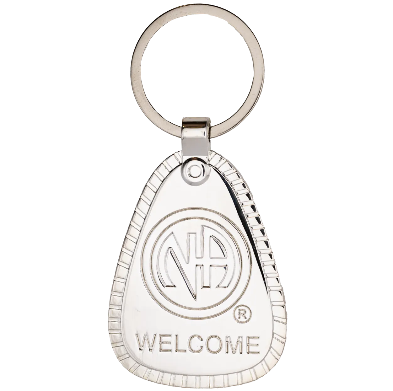 G044. Key Chain: NA Silver Metal