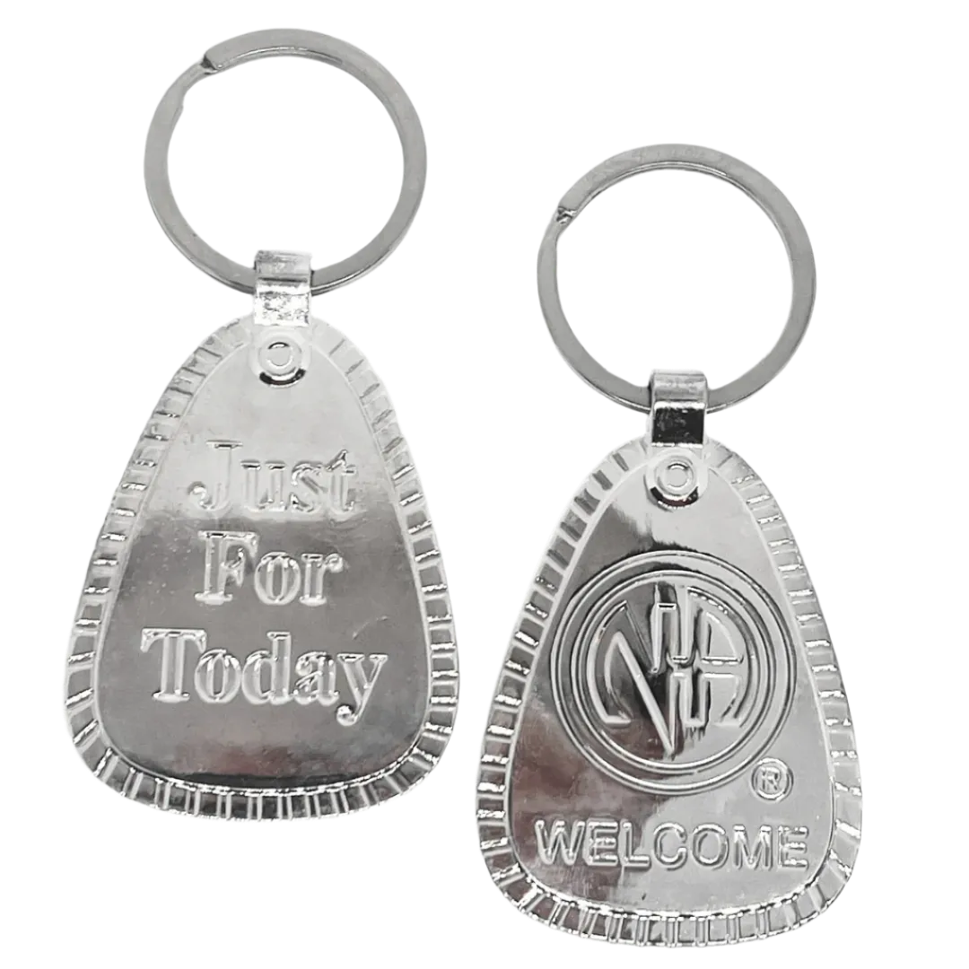 G044. Key Chain: NA Silver Metal