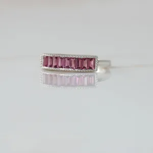 Gail Pink Garnet Baguette Ring