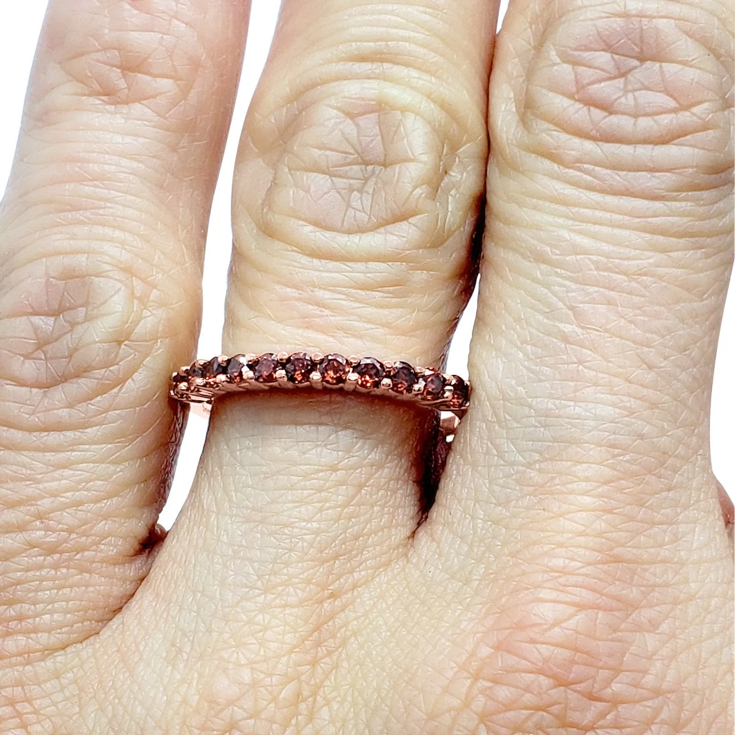Garnet Gemstone Ring 14k Solid Rose Gold 14k Yellow Gold Gold 14k White Gold January Birthstone Zodiac Micro Pave Band