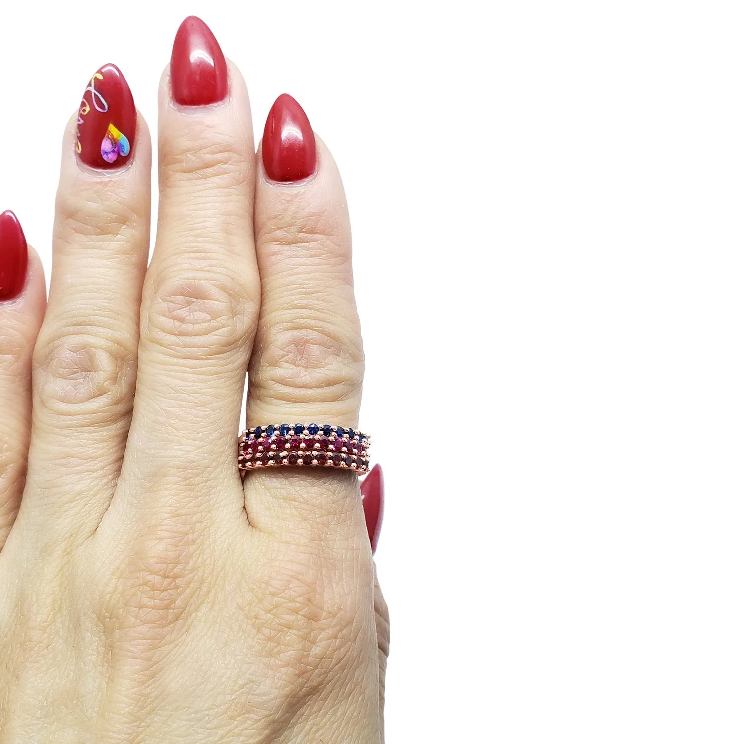 Garnet Gemstone Ring 14k Solid Rose Gold 14k Yellow Gold Gold 14k White Gold January Birthstone Zodiac Micro Pave Band