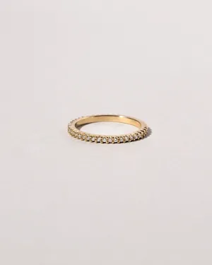 Gear Edge Band in 14k Yellow Gold with White Diamond - sz6.5 x Vault