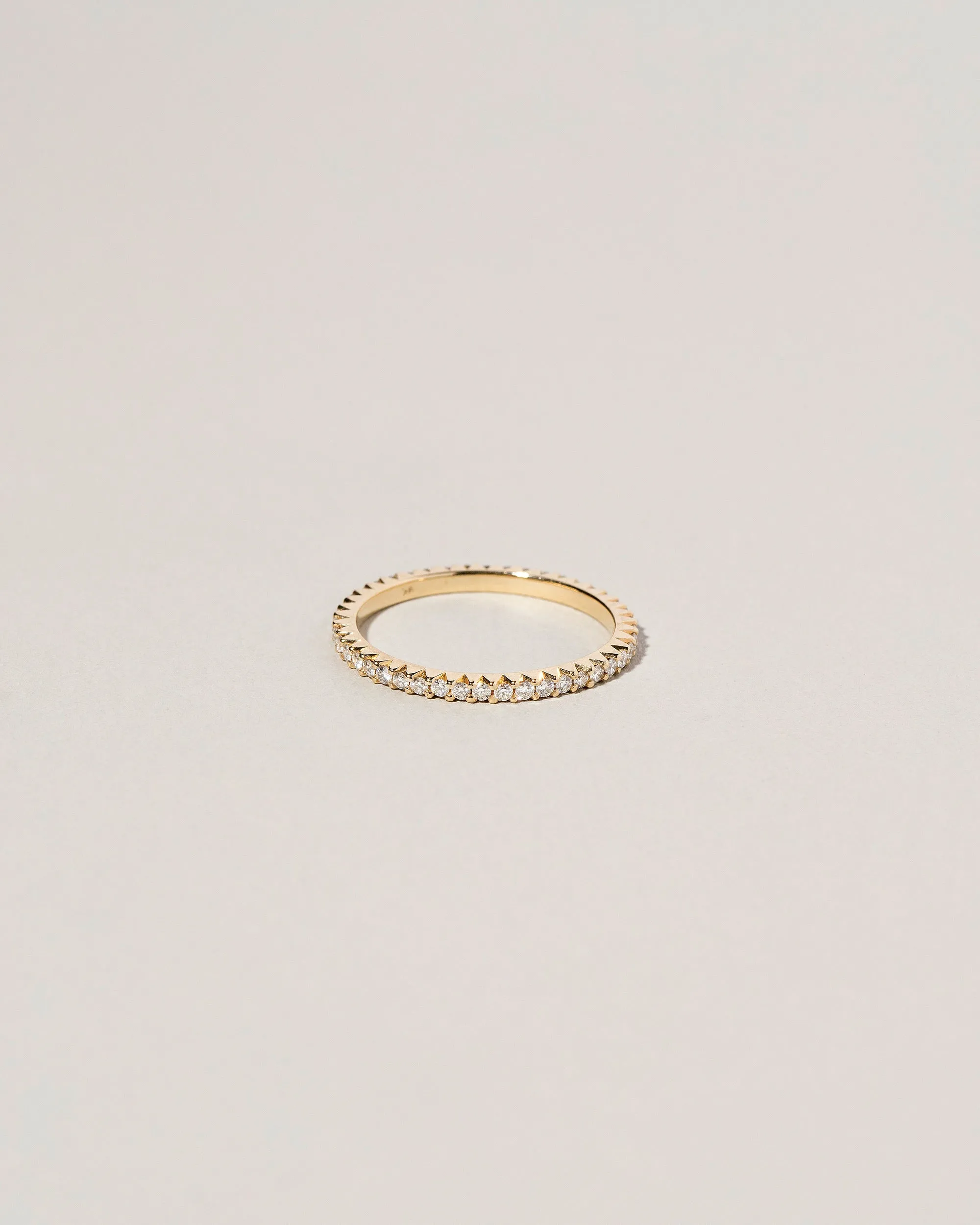 Gear Edge Band in 14k Yellow Gold with White Diamond - sz6.5 x Vault
