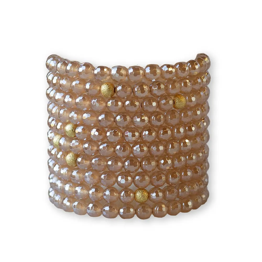 Gemstone Bracelet-Copper Agate, 6mm