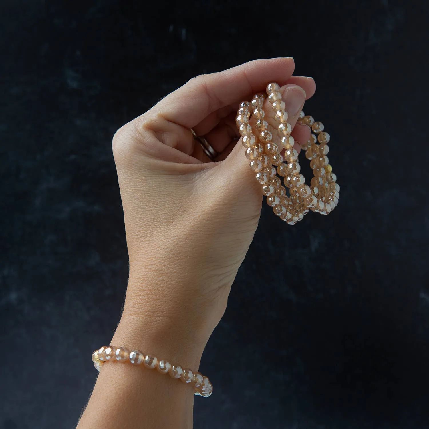 Gemstone Bracelet-Copper Agate, 6mm