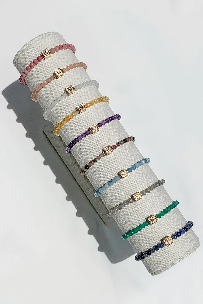 Gemstone Monogram Bracelet