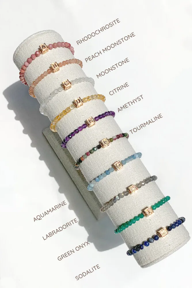 Gemstone Monogram Bracelet