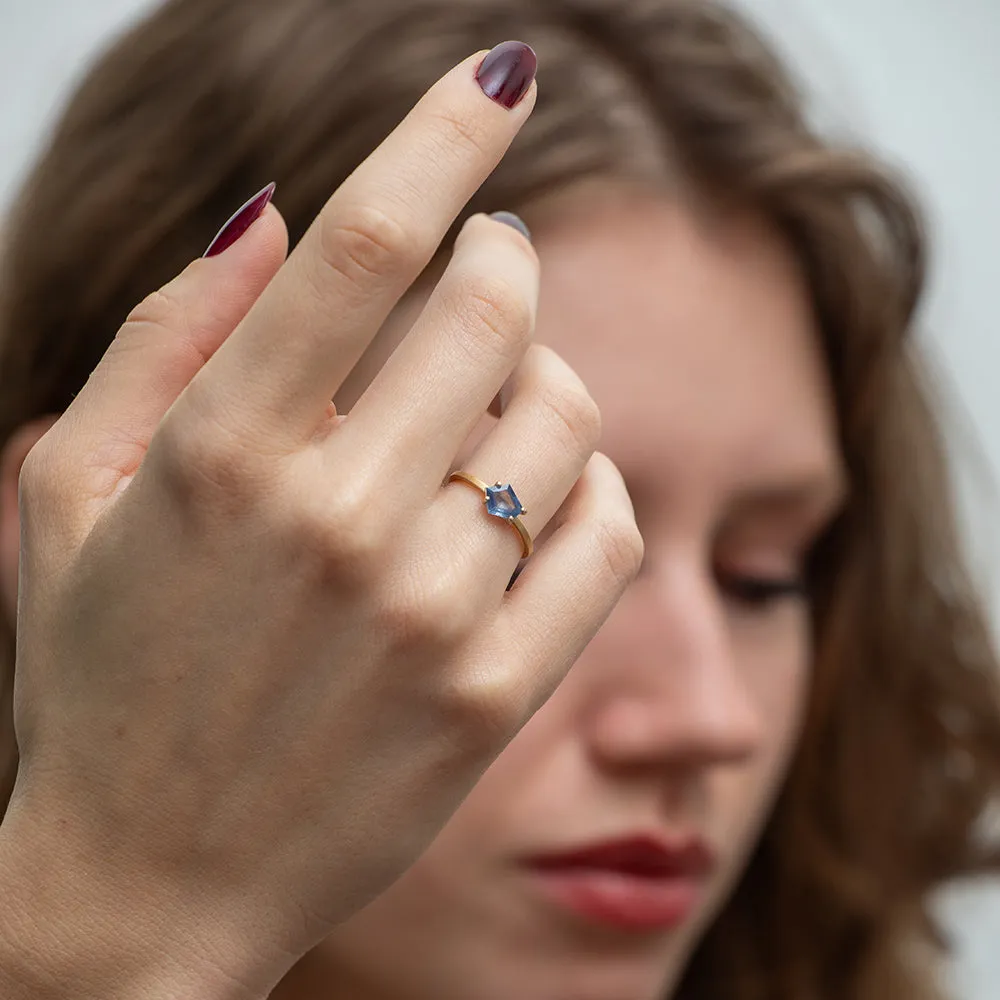 geo cut sapphire stacking ring