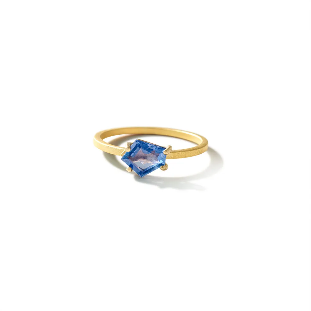 geo cut sapphire stacking ring