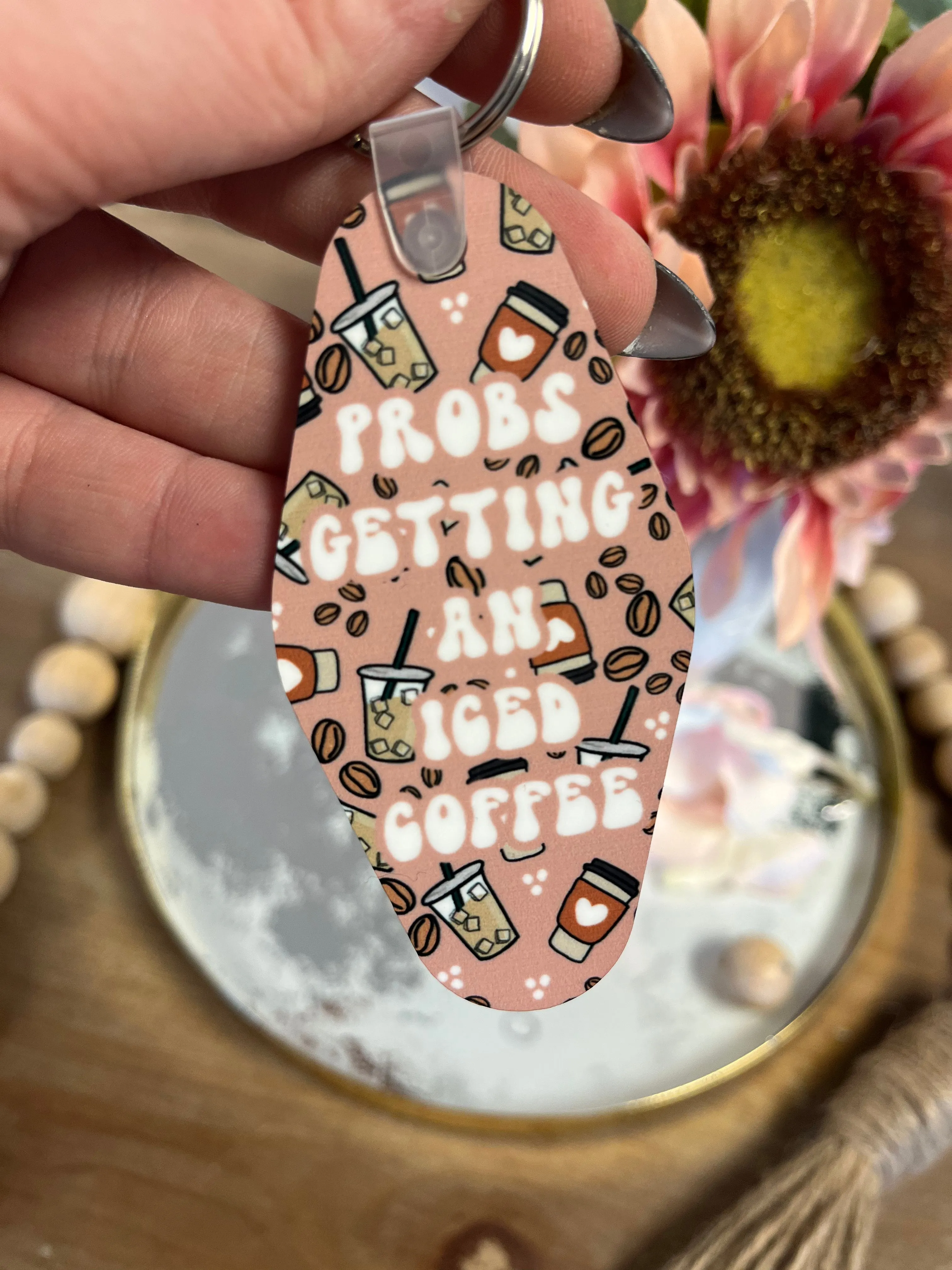 Getting Iced Coffee Keychain