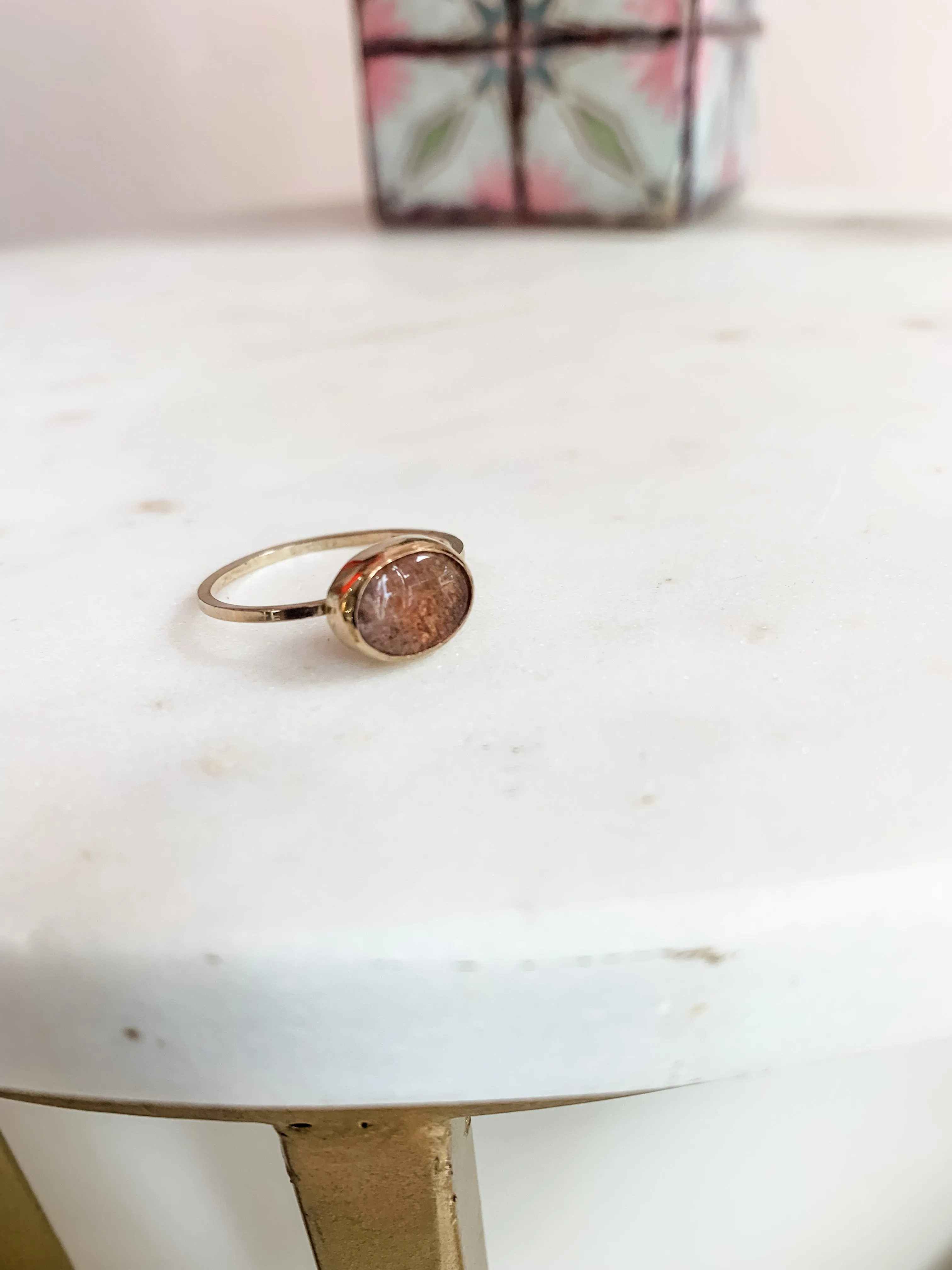 Glimmering Sunstone Gold Ring - 9