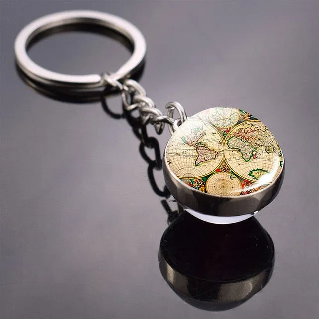 Globe Earth Pendant Key Chain