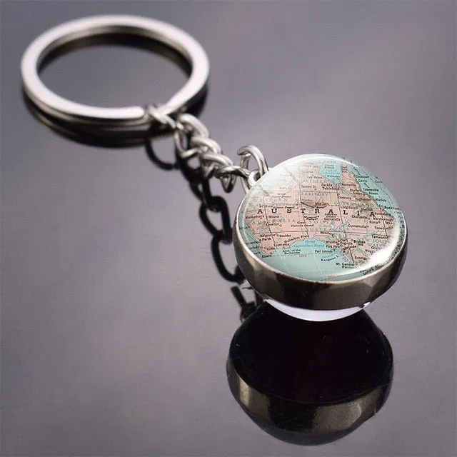 Globe Earth Pendant Key Chain