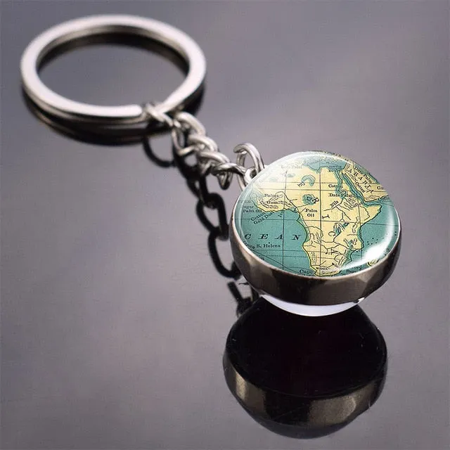 Globe Earth Pendant Key Chain