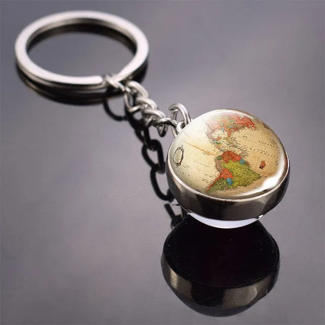 Globe Earth Pendant Key Chain