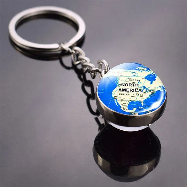 Globe Earth Pendant Key Chain
