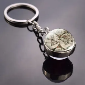 Globe Earth Pendant Key Chain