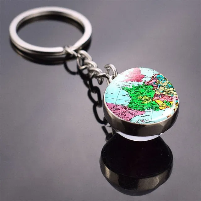 Globe Earth Pendant Key Chain